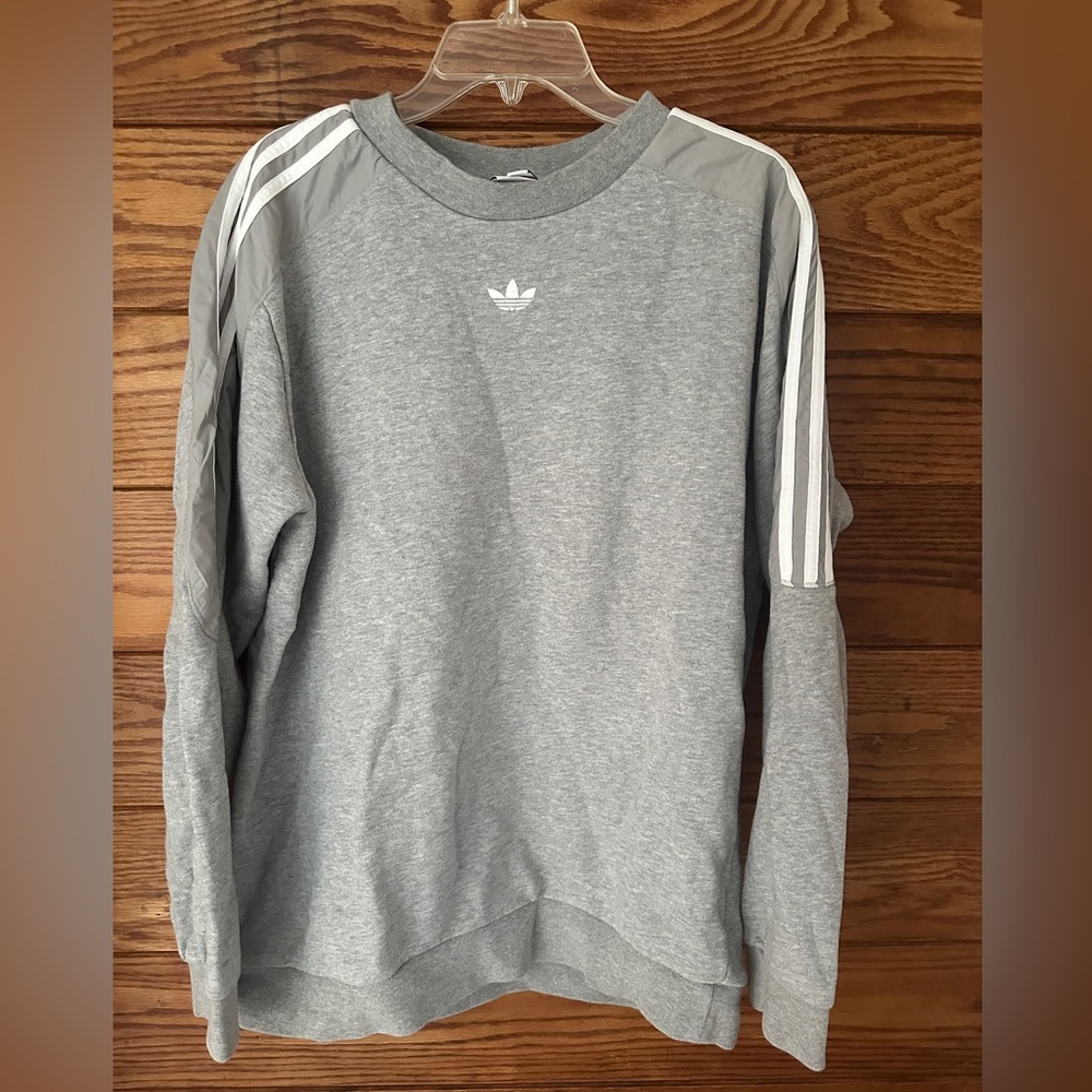 Adidas Men's Gray Crewneck Sweater